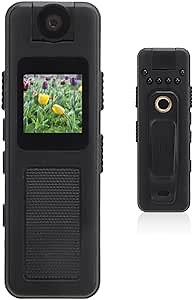 Vlogging Camera, 1080P Wearable Action Camera with Clip, Color Screen, Rotatable Lens, 1/4 Inch Thread, Support Loop Recording, Infrared Night Vision, Body Camera, Wisoqud29b7xgo4v
