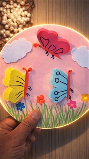 butterfly craft with paper/ paper craft wall decor #craft #papercraft #butterfly #kids #shorts #yt