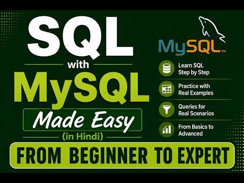 SQL with MySQL in Hindi (Part-1): Basic CRUD commands, Creating Users etc.