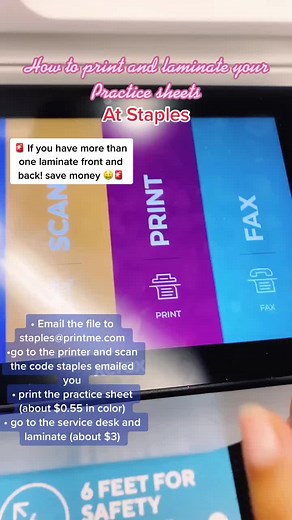 How to print and laminate your practice sheet at staples 💕 | printing