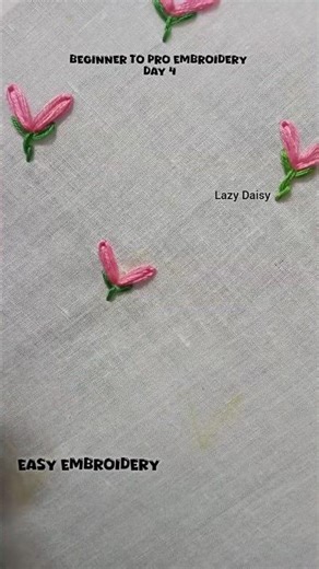 Beginner to Pro Embroidery, Easy Simple embroidery for beginners, #embroidery #lazydaisy