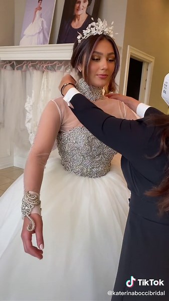 With jacket or without jacket @_maryayar #katerinabocci #foryou #fyp #weddingdresses #designer