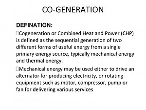 CO-GENERATION - SlideServe