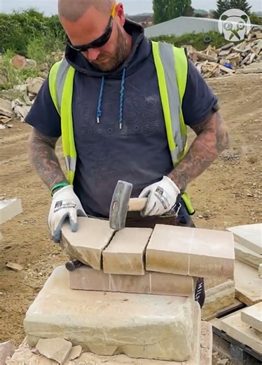 375K views · 1.2K reactions | Cutting perfect shape stone blocks by hand Partner: thestonesmith34 | Crafty Panda | Facebook