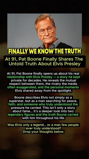 Pat Boone Finally Opens Up About What Elvis Presley Was Really Like #shorts #hollywood