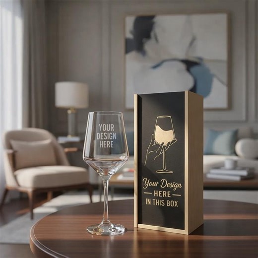 Personalized Engraved Wine Glass With Wooden Box, Custom Wine Glass Gift Set, Groomsmen Gift, Wedding Gift for Men, Anniversary Gift - Etsy
