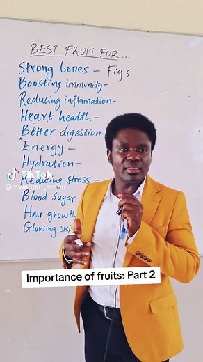 YouTube: Mwalimu Arabu Fruits play a key role in our lives. Eat healthy and be wealthy. #fruits #healthy #wealth #Fyp #kenyantiktok🇰🇪 #nairobitiktokers #university #trendingvideo #IFY #ugandatiktok #tanzania🇹🇿 #southafrica