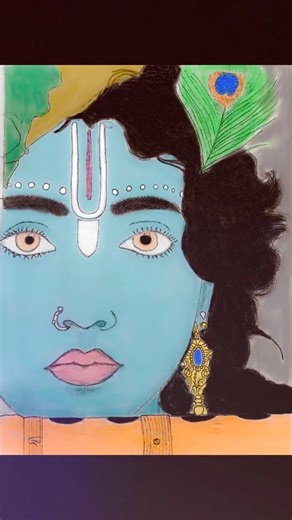 MOST Beautiful Lord Krishna Ji Art Picture 😍 #shorts #krishna #drawing #viral #krishnaart