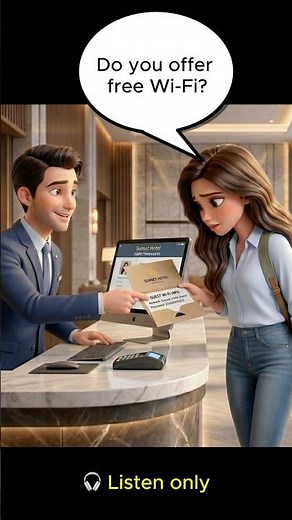 English Shadowing Practice | Hotel Check-In Conversation: Asking about Hotel Wi-Fi access (Partial)