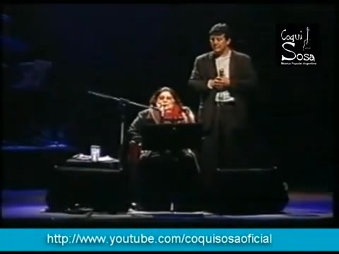 El mas merecido homenaje de nuestra amada Madre Cantora. La Negra Mercedes Sosa a Coqui Sosa en su cumpleaños. Video de Coqui Sosa Mercedes Sosa y Coqui Sosa cantan "País", en el recital que ofreció Mercedes el 24 de noviembre de 2007 en Bs As, en el Encuentro "Músicos de provincia". País es un poema de Pablo Dumit que Coqui Sosa musicalizó. Precisamente ese año Mercedes lo incluyó en su disco "Corazón libre". Tema: País (Pablo Dumit - Coqui Sosa) Cal fuerte de tus manos quema mis puertos ...jaz