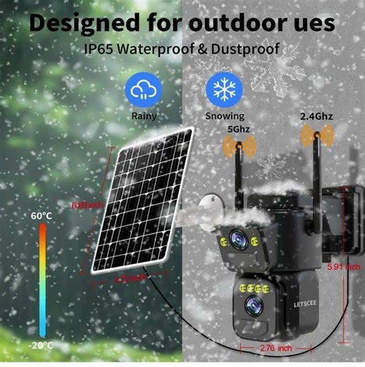 🔒 LETSCEE Outdoor Security Cameras – WiFi Solar Powered Home Protection #WirelessCamera