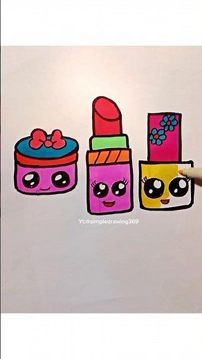 How To Draw Lipstick and Nail Polish #shorts