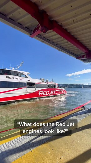 What does the Red Jet engines look like? #mechanics #marine #tech #boats #fyp #funfacts #engineer #engine #redfunnel