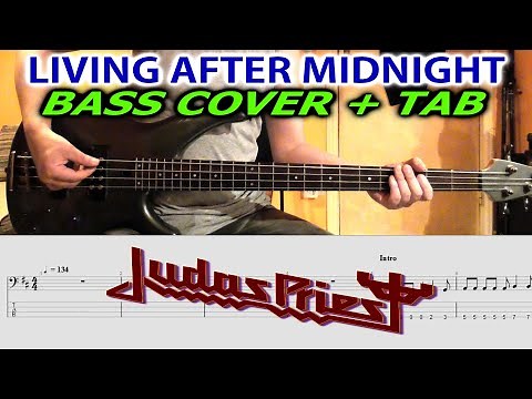 JUDAS PRIEST Living After Midnight BASS TAB COVER | Lesson | Tutorial | How To Play | Beginner