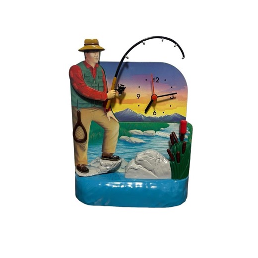 The Fishing Clock Real Fishing Action and Sounds 1998 Fun-damental Dad VIDEO - Etsy