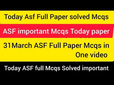 Asf Today Test Experience 31 March 2026 l Asf Preparation 2026 l Asf Answer Key 2026