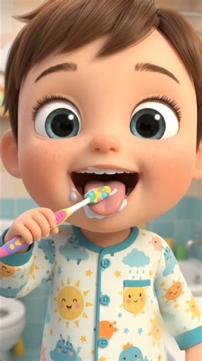 teeth cleaning 😁#baby #cartoon #mirrhyems
