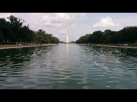 Walking around the Lincoln Memorial Reflecting Pool in Washington, DC