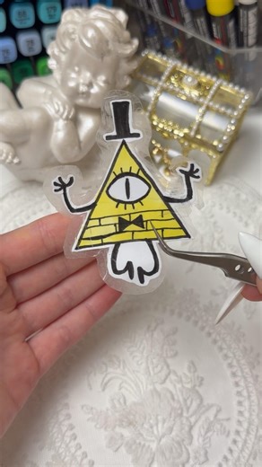 DIY Bill Cipher sticker 🔺👁️#ardrawing #rec #victorianismart #asmr #diy