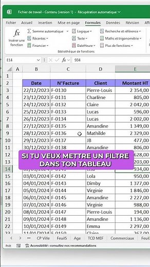 Create filters in Excel