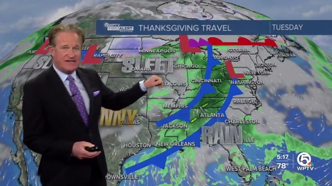 WPTV First Alert Weather forecast for Evening of Monday, Nov. 24, 2025