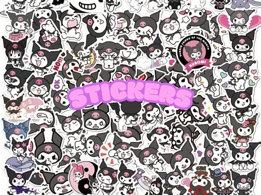 50 Kawaii Kuromi Stickers for Phones, Sanrio Inspired, Laptops, Tablets, Birthday, Journal, Kobo, Scrapbook.