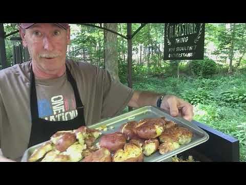 Smashed Red Potatoes on Blackstone