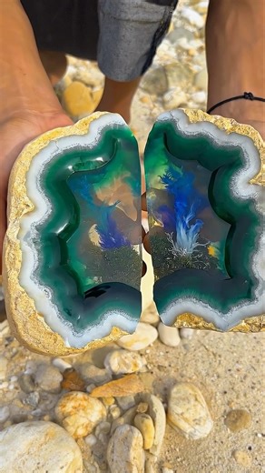 Wait Till You See The Inside Of This Green Amber Crystals #crystals #satisfying #shorts #aivideo
