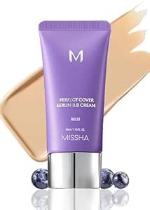 MISSHA M Perfect Cover Serum BB Cream No.23 Natural Beige-Light/Medium with Cool/Neutral Undertone, Skin Tint, Tinted Moisturizer, Skin Care Foundation Makeup, 1.18 Fl oz