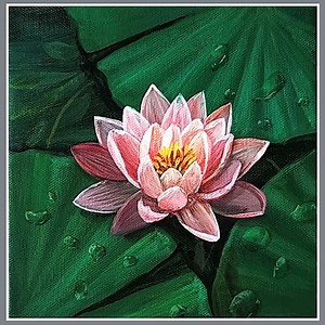 26K views · 523 reactions | Lotus Flower Acrylic Painting Color used : Cyan green, Black, Olive green, Raw sienna, Green Light, Vermilion, Magenta, Yellow ochre, Grey, White Canvas : 20cm x 20cm IG : @eldrawingarts #acrylicpainting #artist #artwork #art #painting #eldrawingarts #flowerpainting | El Drawing Arts | Facebook