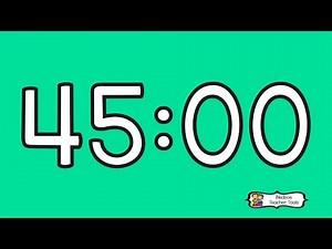 45 Minute Timer with Color Changing Background | Visual Countdown with Alarm for Focus & Study