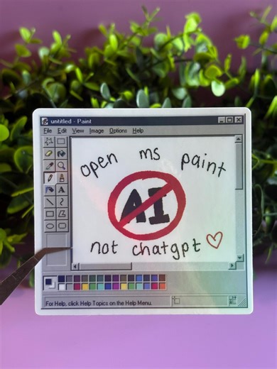 Anti-ai Art Sticker. Open MS Paint Not Chat Gpt! - Etsy