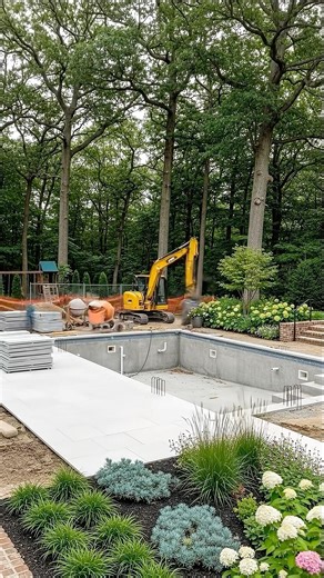 Swimming pool construction 🏗️ #construction #swimming