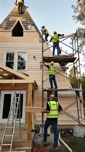 Amazing A-Frame Cabin Build | Small Cabin Construction in the Forest