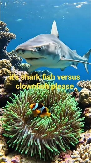 🦈 Shark vs Clownfish |, #shark #seafish #clownfish