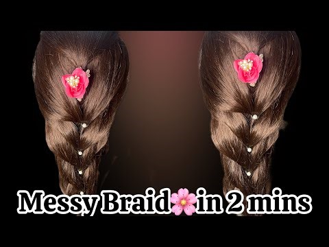 Messy Braid Tutorial 🌸in 2 minutes#youtube#hairstyle#trending#foryou