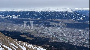 Beautiful panorama from high mountain in Innsbruck, Austria on January 12, 2025 in 4k Videos