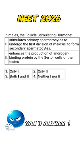 Human Reproduction Class 12 NCERT Question For Neet 2026#neet #neet2026 #shorts