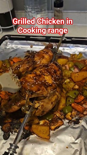Grilled Chicken & mixed potatoes/Carrot/Capsicum in a Cooking range #ovenchicken #grilledchicken