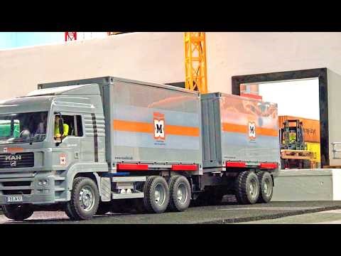 RC Trucks Hit the Loading Ramps! BRUDER Toy Trucks & Tamiya Logistics Center Action