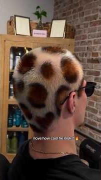Blue Hair to Cheetah Print Buzz Cut! 🤯🐆 #shorts