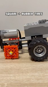 Square Rubber Tires Experiment #lego #technic #legotechnic #mechanical #diy #mechanism #mechanicalengineering #legotechnicmoc #legofan #engineering #cars #tires #gears #diyprojects #satisfying #satisfy #wheels #funny | Bricks Master Builders