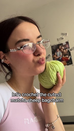 Crocheting a Cute Matcha Sheep Bag Charm