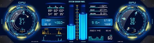 AIDA64 Sensor Panel Template: CPU GPU Temp FPS Skin (digital Download) 2560x720 | 720x2560 - Etsy