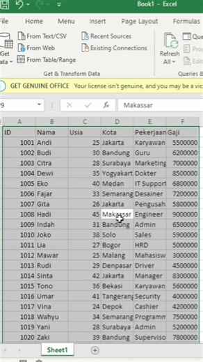 Tips Cara Merapihkan Data CSV dengan cepat #excel #exceltips #exceltricks #exceltutorial #shorts
