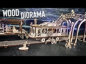 Assembly a Working Wooden TRAM LINE | Ugears 3D Puzzle | Speed Build & Review | ASMR