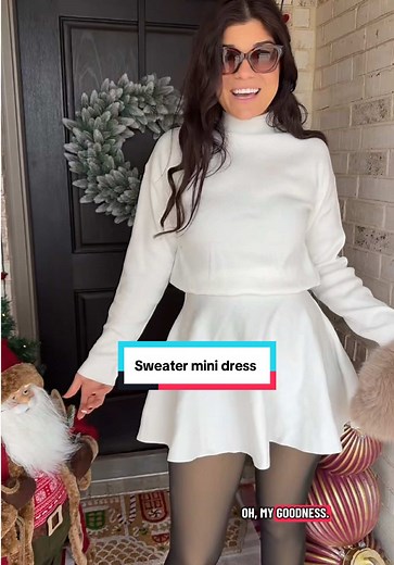 Cozy Sweater Mini Dress for Christmas Style