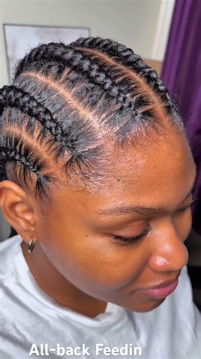 All back feed-in braids. Super Clean Feed-In Cornrows | Satisfying Braiding Style