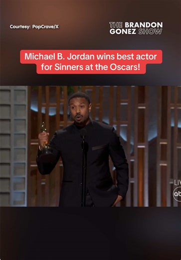 Sinners star Michael B. Jordan gives a special shout out to his mom, and entire cast during his speech after winning an Oscars for Best Actor in a Leading Role. #MichaelBJordan #Oscars #Sinners