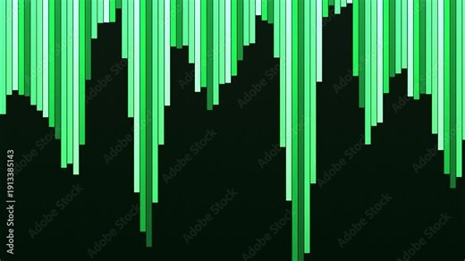 Abstract Green Digital Rain Code Falling Down on Black Background, Data Stream Matrix Effect, Technology Concept.